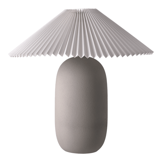 Scandi Living Boulder Tischleuchte 48 cm grey-pleated white Lampenfuß