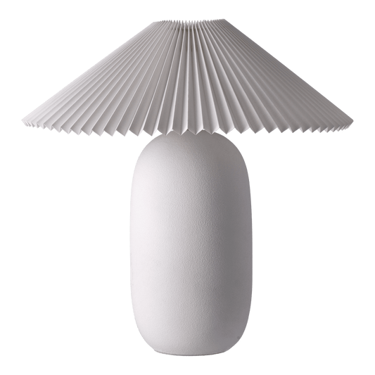 Scandi Living Boulder bordslampa 48 cm white-pleated white Lampfot