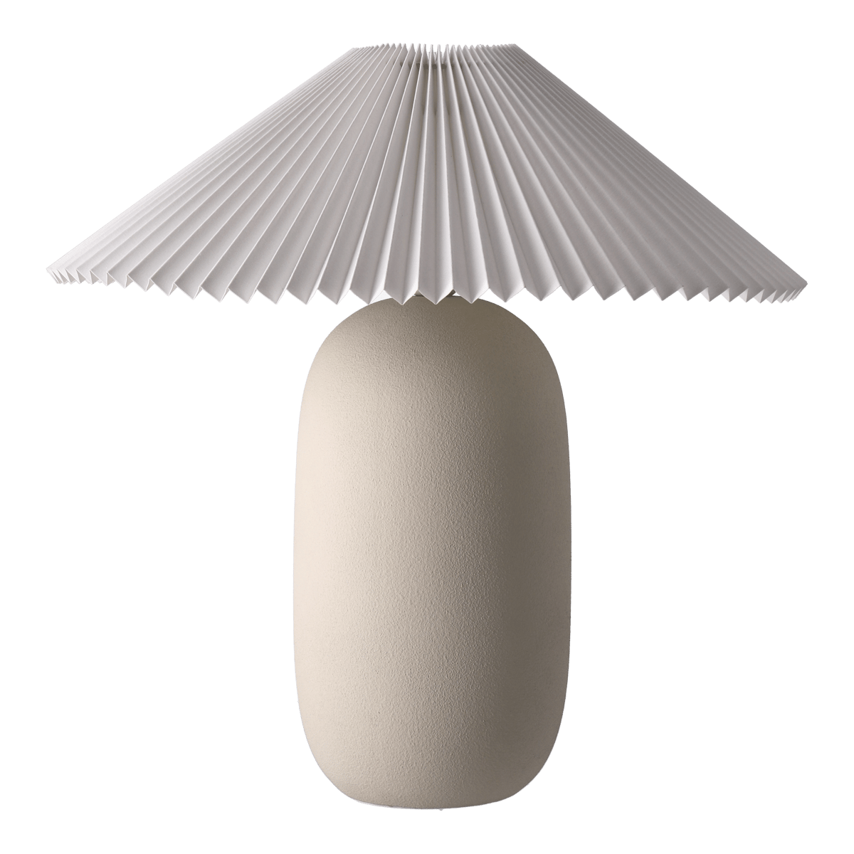 Scandi Living Boulder Tischleuchte 48 cm beige-pleated white Lampenfuß