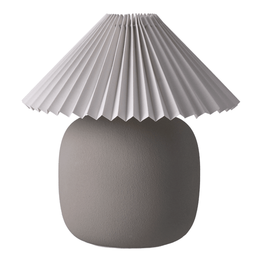 Scandi Living Boulder Tischleuchte 29 cm grey-pleated white Lampenfuß