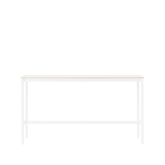 Muuto Base High Bartisch White laminate, Weißes Gestell, plywoodkant, b50 l190 h105