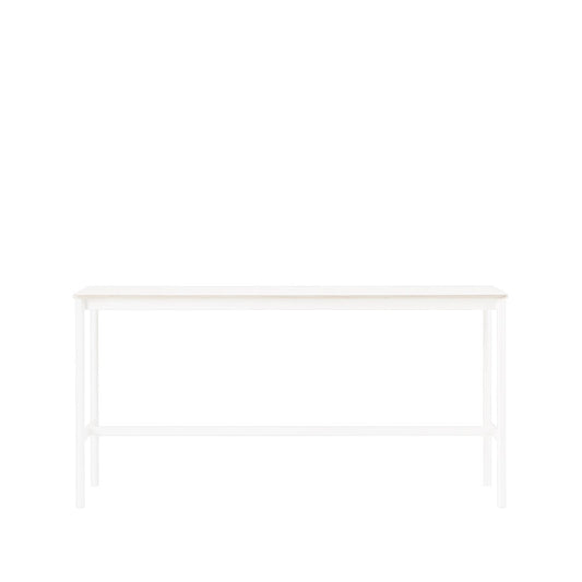 Muuto Base High Bartisch White laminate, Weißes Gestell, plywoodkant, b50 l190 h95