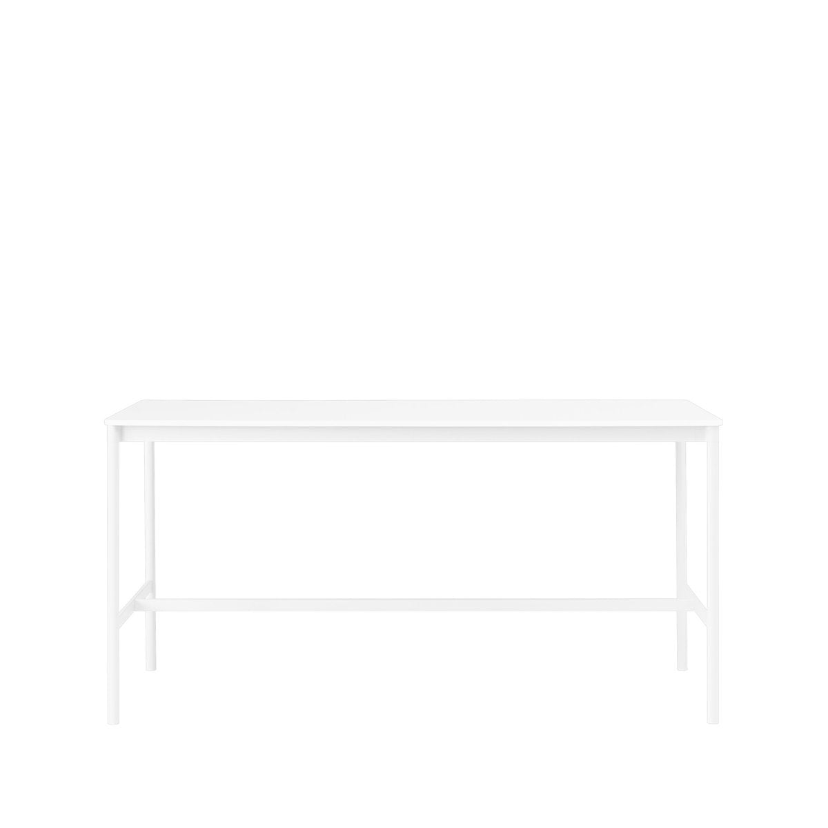 Muuto Base High Bartisch White laminate, Weißes Gestell, abskant, b85 l190 h95