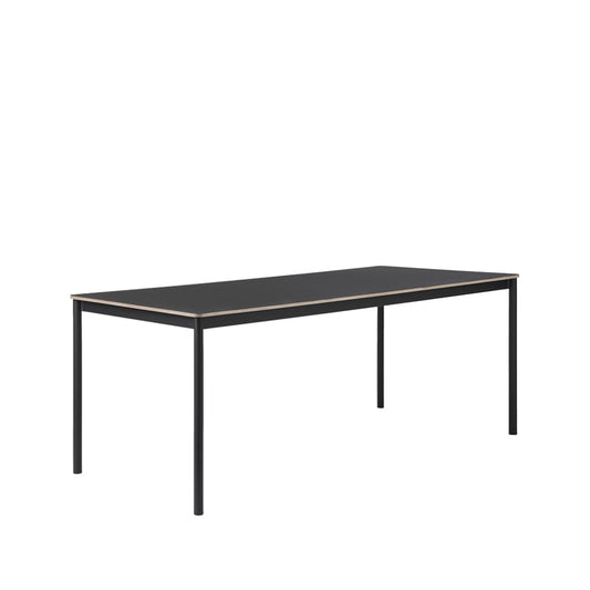 Muuto Base Esstisch Black, plywoodkant, 190 x 85cm