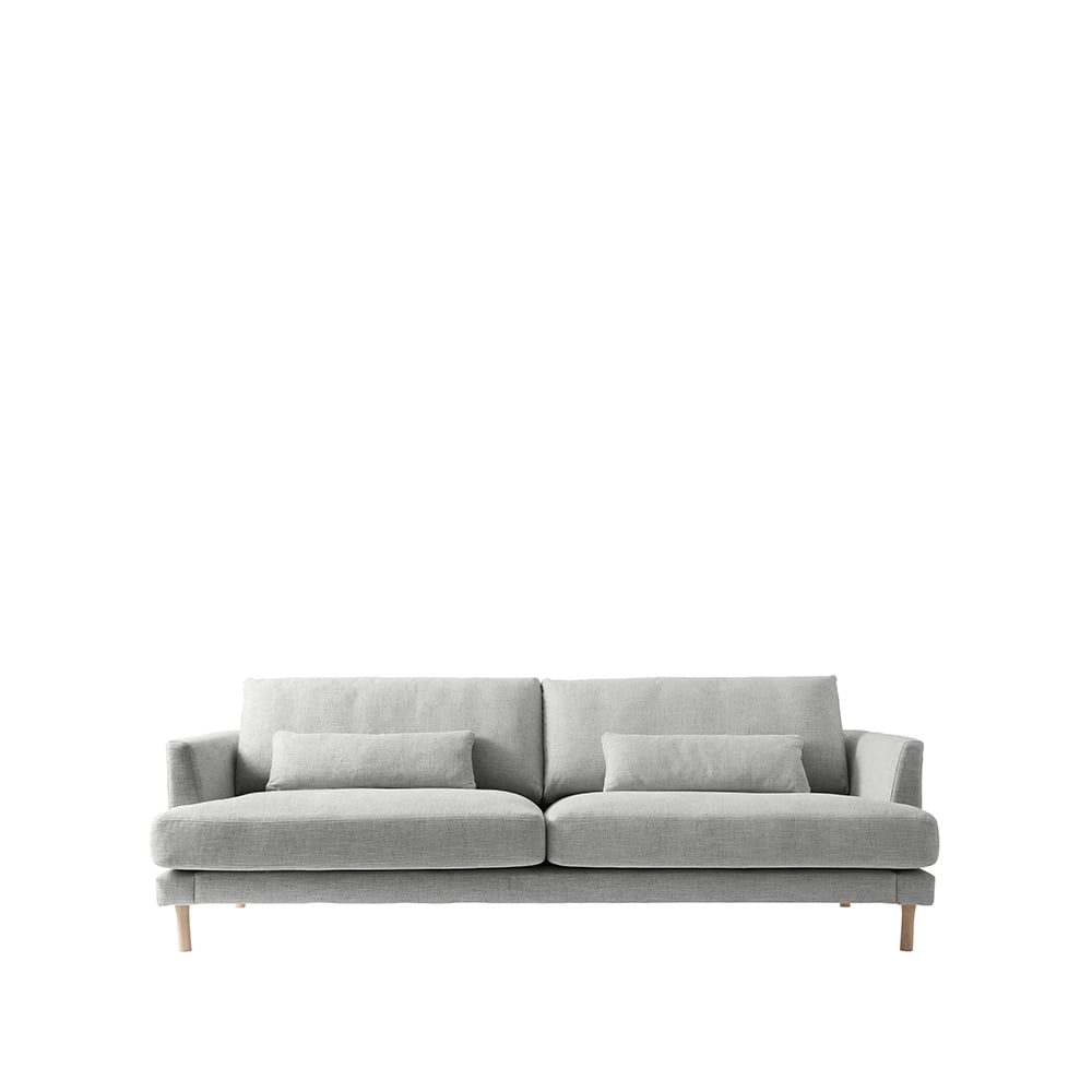 1898 Bredhult Sofa 3-Sitzer Stoff bern 0348 grey, Eichenholzbeine weiß geölt