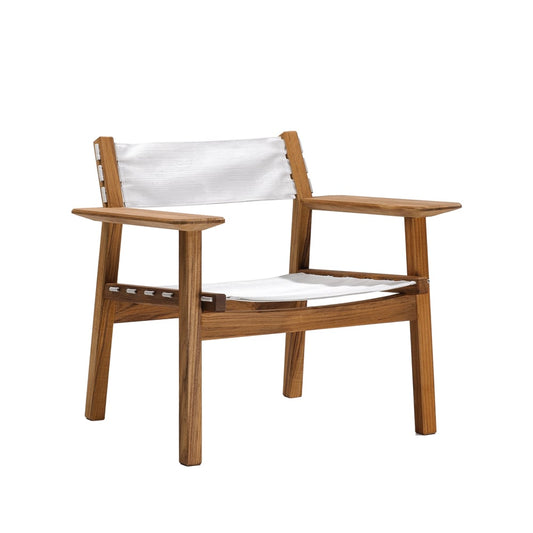 Skargaarden Djurö Lounge-Sessel Batyline white, teak