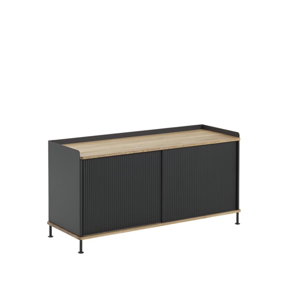 Muuto Enfold Low Sideboard Black-Oak-Metal