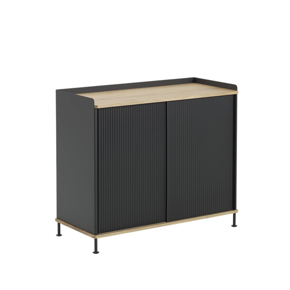 Muuto Enfold Tall Sideboard Black-Oak-Metal