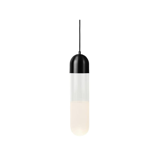 Mater Firefly pendel black, glas/sandblästrad glasskärm