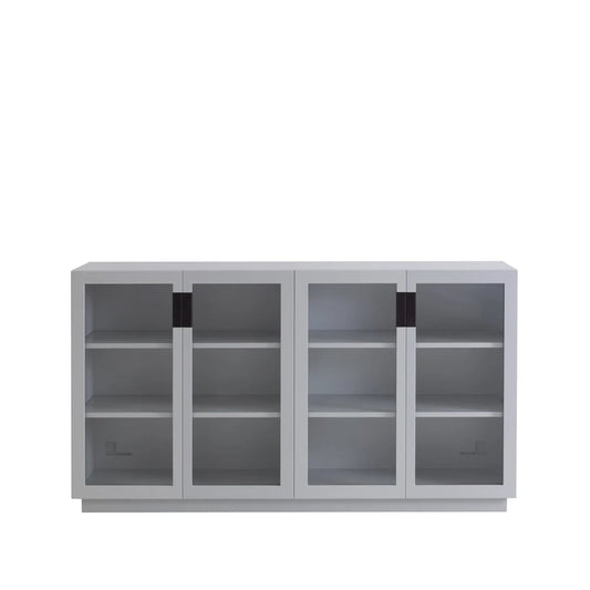 Asplund Frame 160 Medium Vitrinenschrank Light grey, Glastüren, 42 cm, schwarz