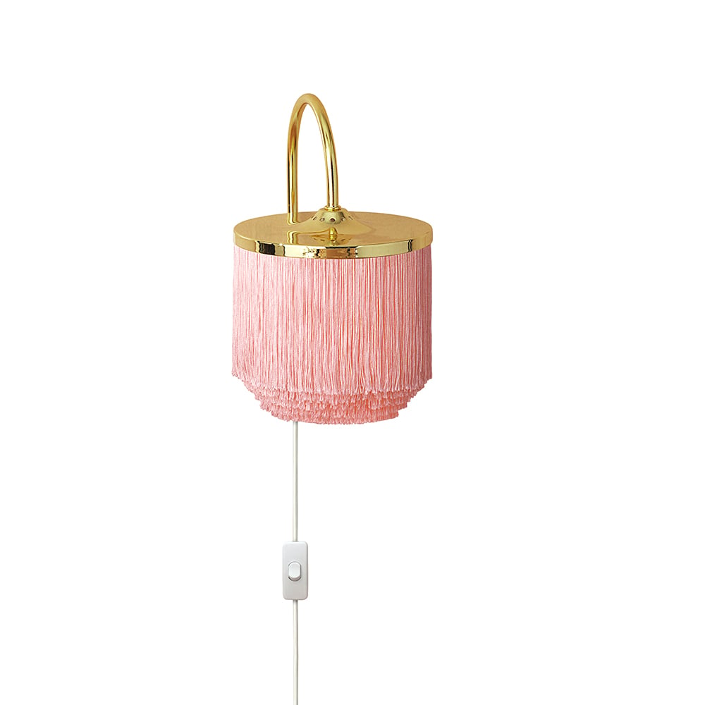 Warm Nordic Fringe vägglampa pale pink, mässingspläterat stål