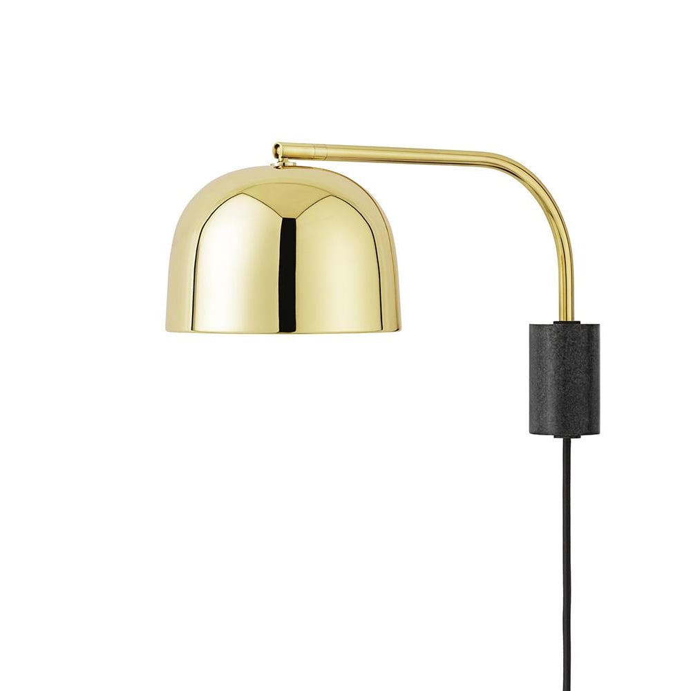 Normann Copenhagen Grant vägglampa brass, liten- stål, granit