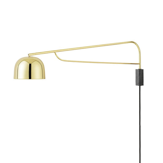 Normann Copenhagen Grant vägglampa brass, stor- stål, granit