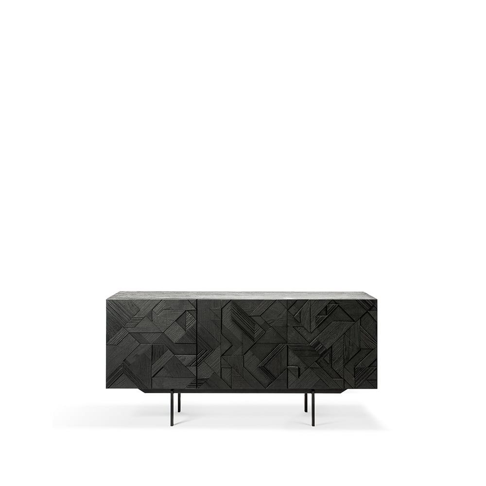 Ethnicraft Graphic sideboard Teak svart 3 dörrar