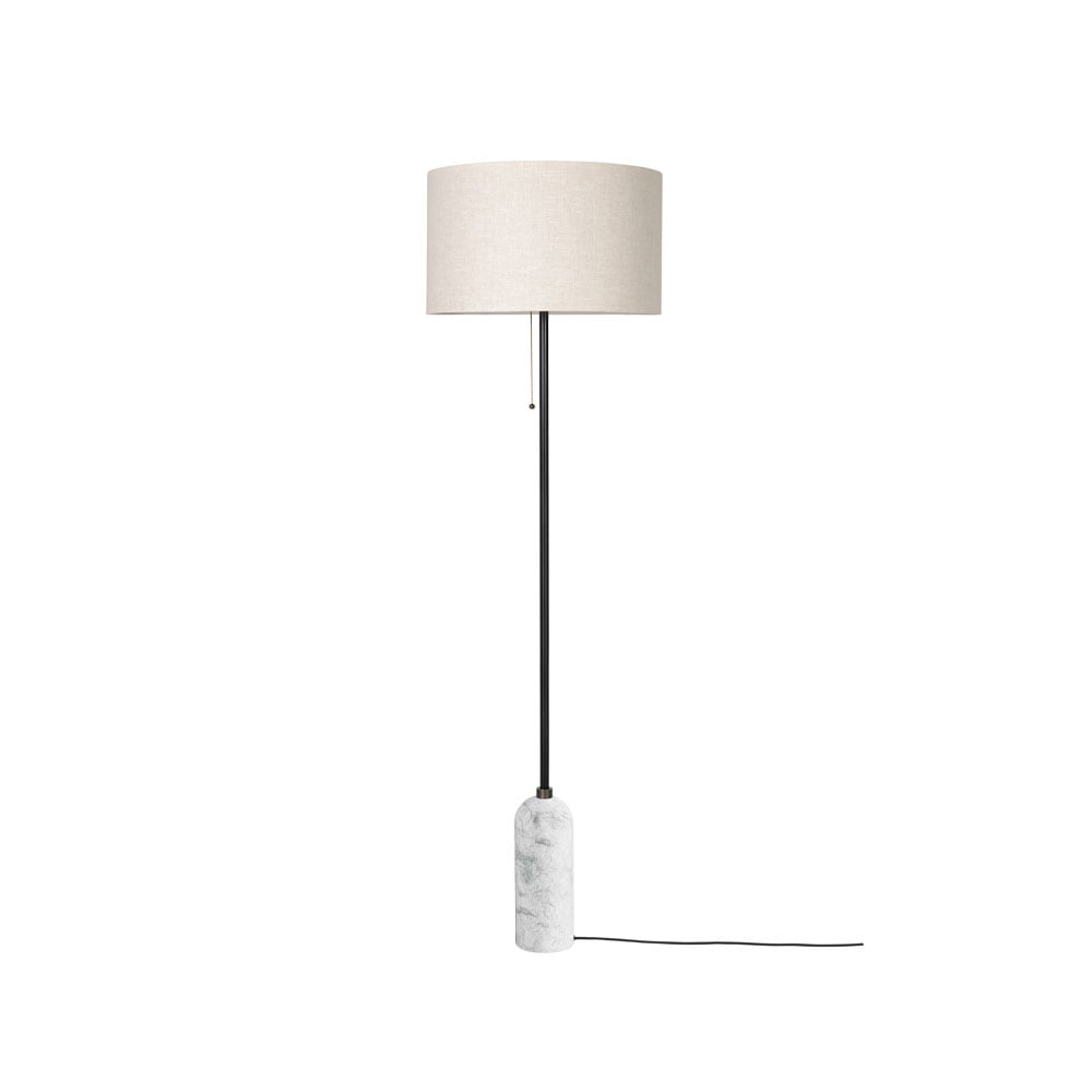 GUBI Gravity golvlampa vit marmor/canvas