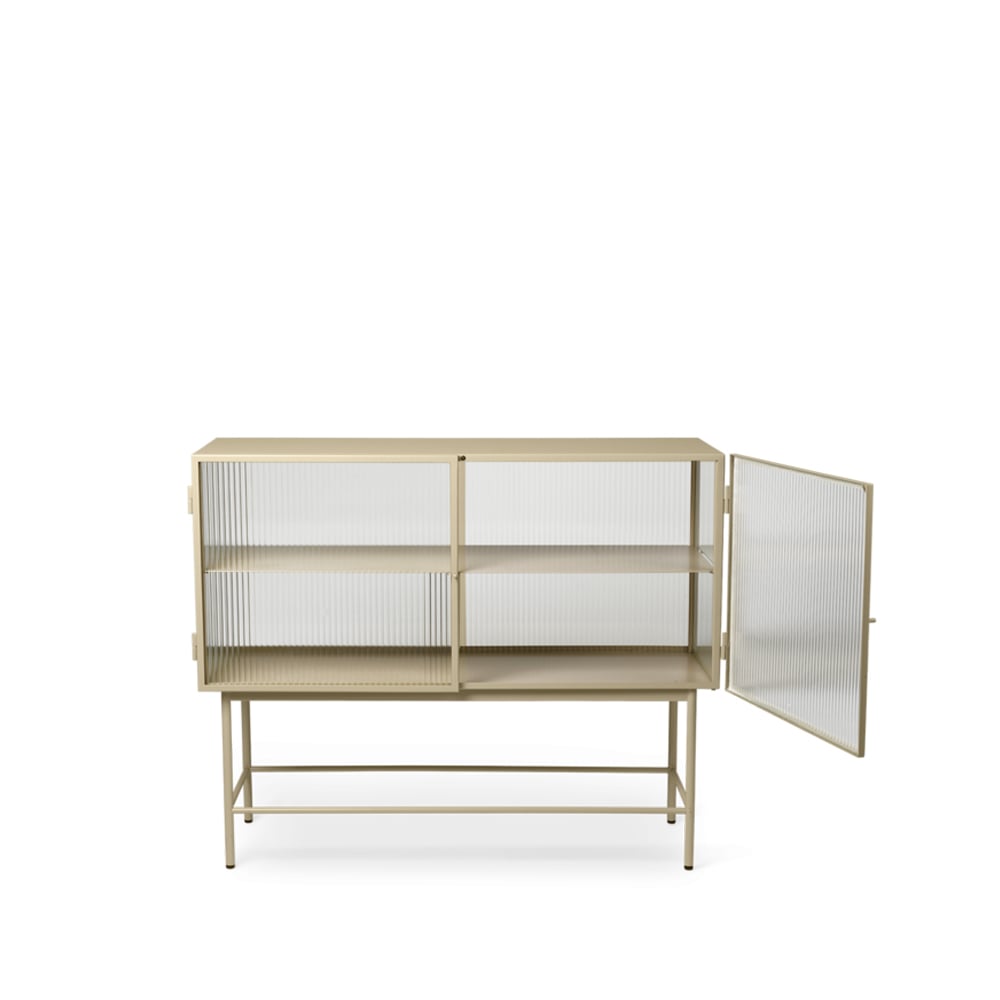 ferm LIVING Haze sideboard Cashmere, Glas wellig