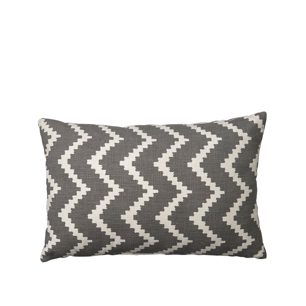 Chhatwal & Jonsson Ikat Sema Kissen Grey/offwhite, 40cm