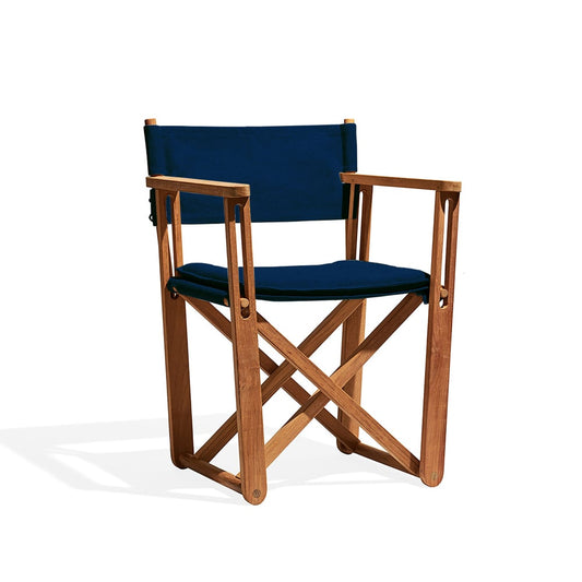 Skargaarden Kryss Lounge Sessel Agora Nautic navy blue, teak