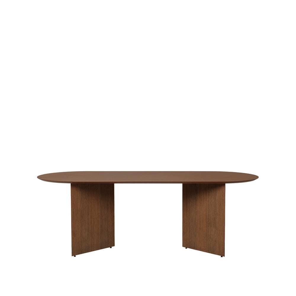 ferm LIVING Mingle Esstisch oval Walnut veneer, abgewinkelte Beine Walnussfurnier, 220