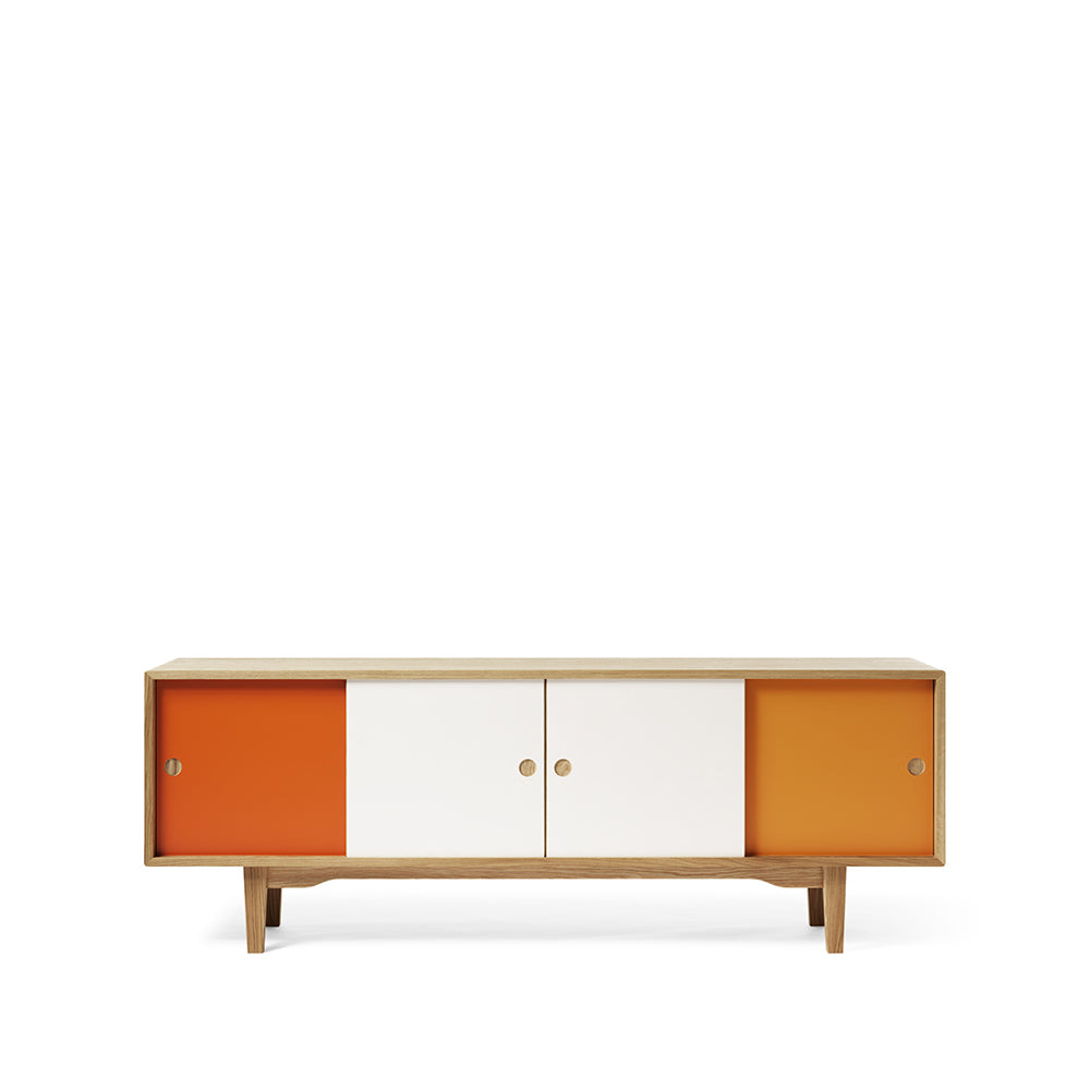 Zweed Moodi 180 Sideboard Orange/weiß, Eiche