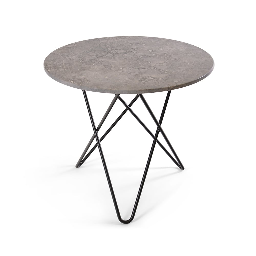 OX Denmarq O Dining Table matbord Marmor grå, svartlackat stativ