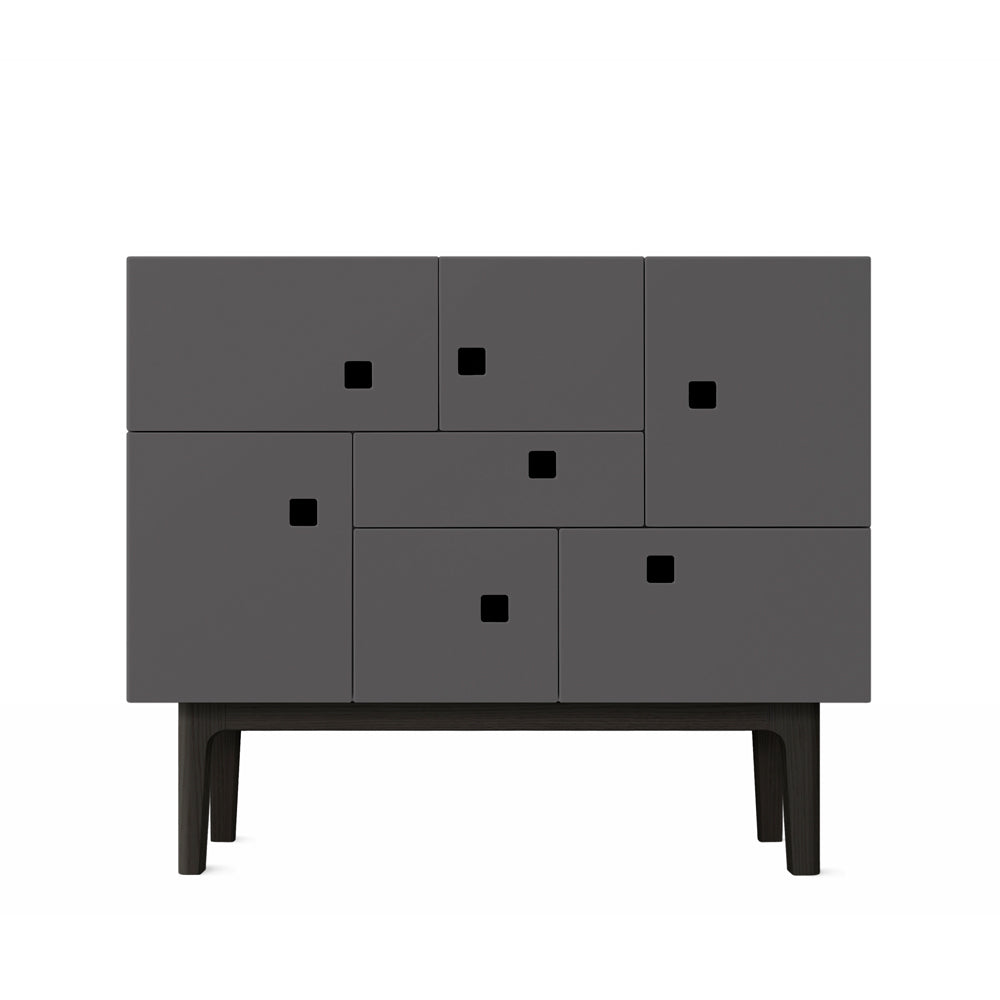 Zweed Peep C1 Schrank Slate grey, Gestell schwarz lackiert