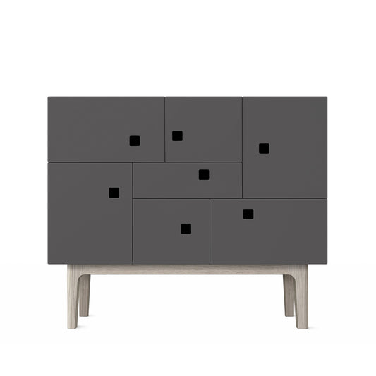 Zweed Peep C1 Schrank Slate grey, Eiche weiß pigmentiert