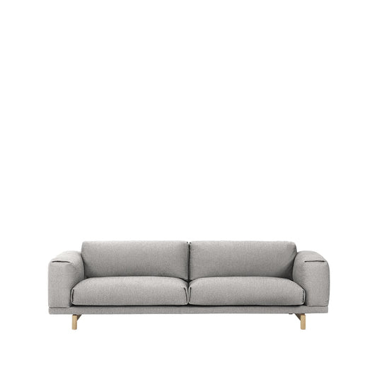 Muuto Rest soffa 3-sits tyg vancouver 14 light grey, ekben