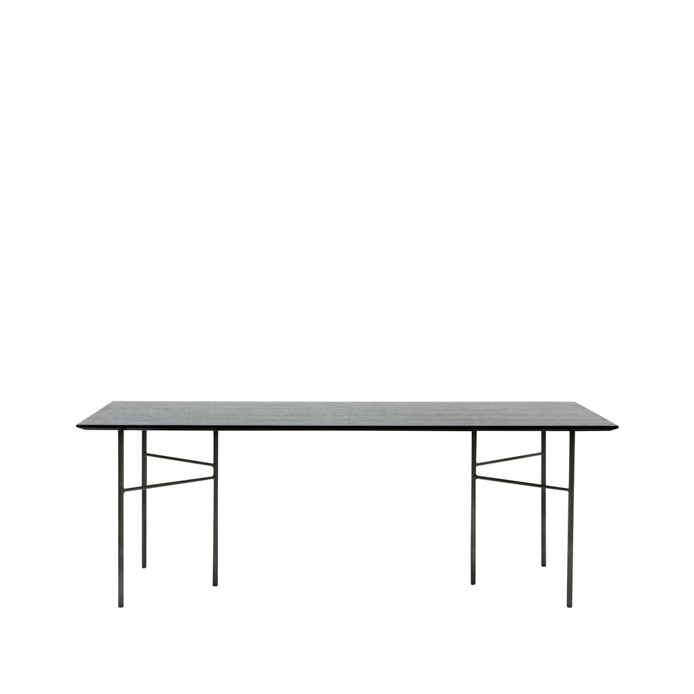 ferm LIVING Mingle Esstisch Oak black, 210cm, Beine aus schwarzem Metall