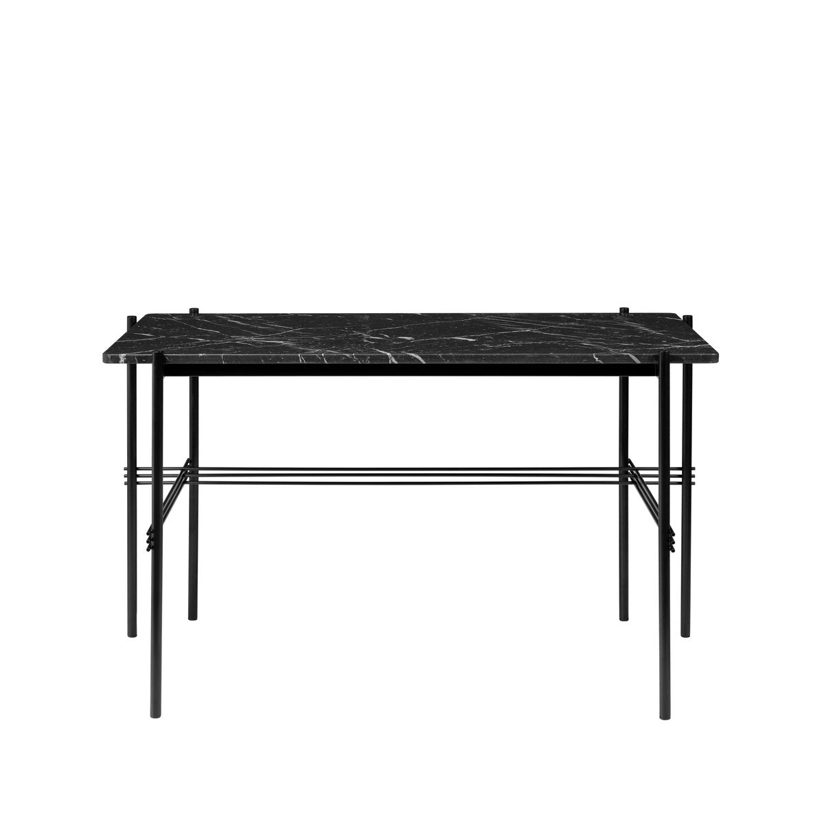 GUBI TS Desk skrivbord marble black, svartlackerat stål