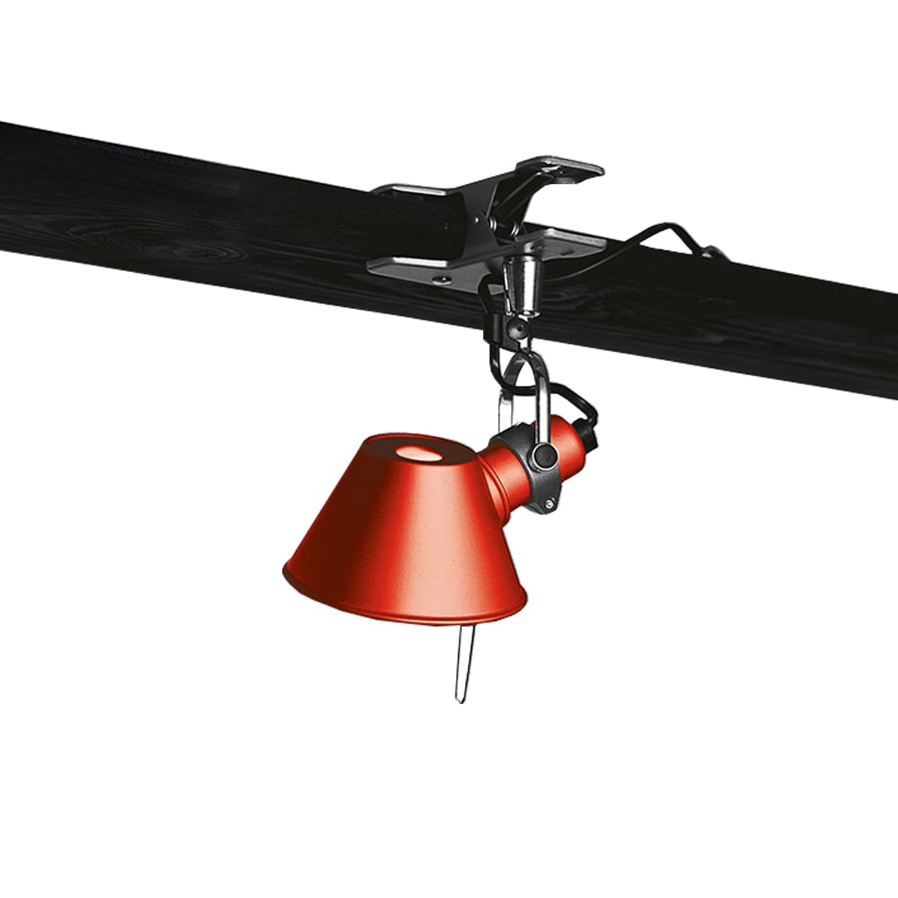 Artemide Tolomeo Micro Pinza vägglampa klämfäste Red