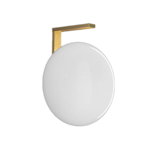 Oluce Alba 174 Wandleuchte Opal, Messing