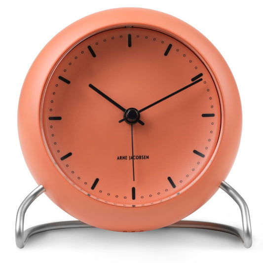 Arne Jacobsen Clocks AJ City Hall table clock pale orange