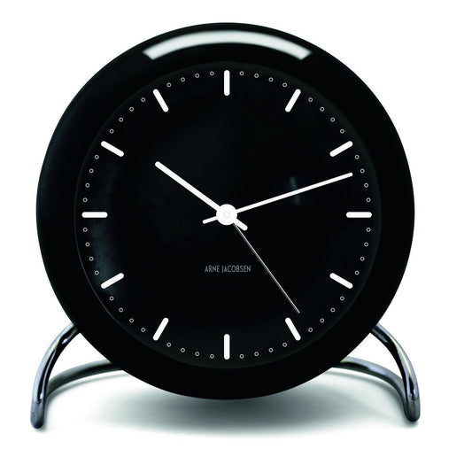 Arne Jacobsen Clocks AJ City Hall table clock black