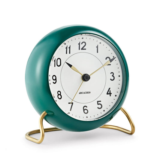 Arne Jacobsen Clocks AJ Station table clock green green