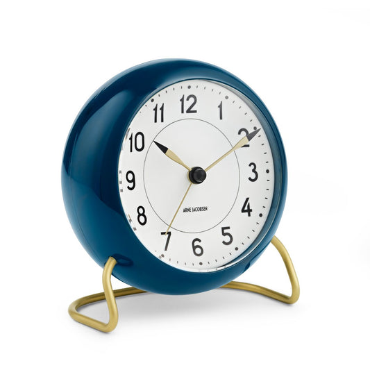 Arne Jacobsen Clocks AJ Station table clock petrol blue petrol blue