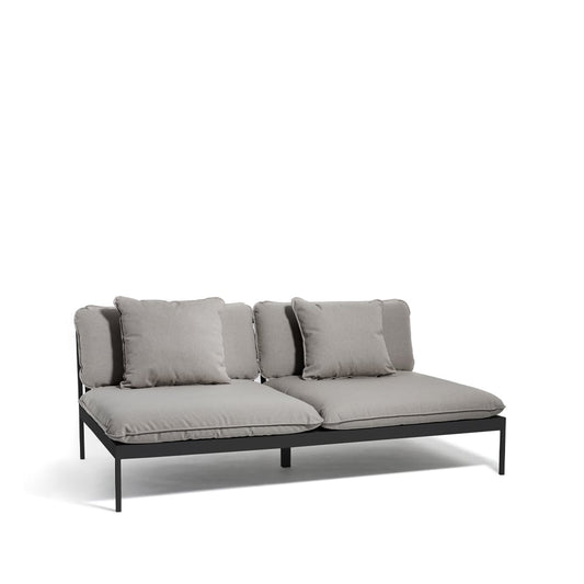 Skargaarden Bönan Modulsofa Fiord 551 beige, 2-Sitzer, Aluminiumrahmen dunkelgrau