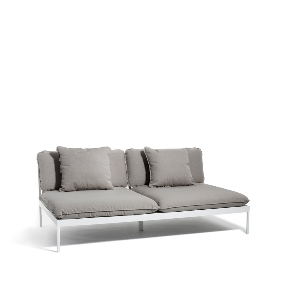 Skargaarden Bönan Modulsofa Fiord 551 beige, 2-Sitzer, Aluminiumrahmen hellgrau