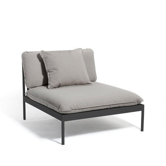 Skargaarden Bönan Modulsofa Fiord 551 beige, 1-Sitzer, Aluminiumrahmen dunkelgrau