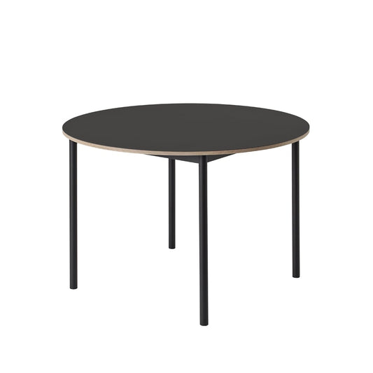 Muuto Base Esstisch rund Ø110cm Black linoleum-Plywood-Black