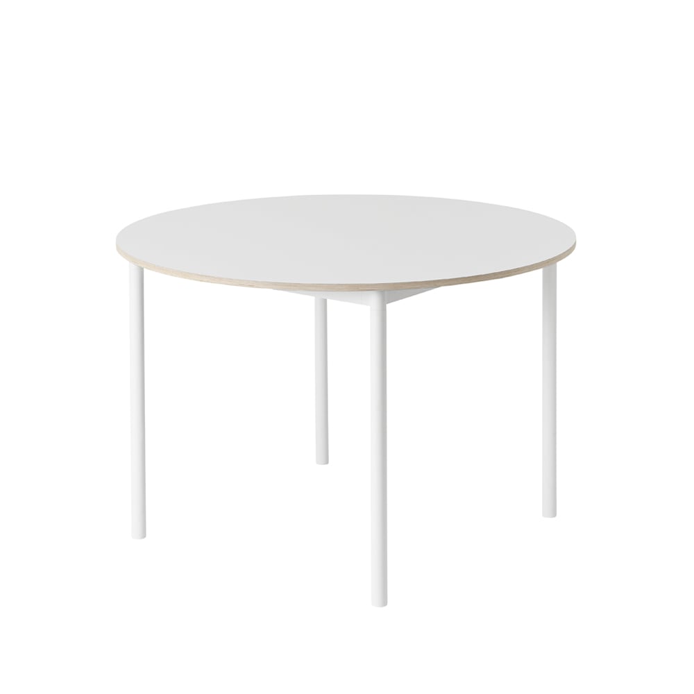 Muuto Base Esstisch rund Ø110cm White laminate-Plywood-White