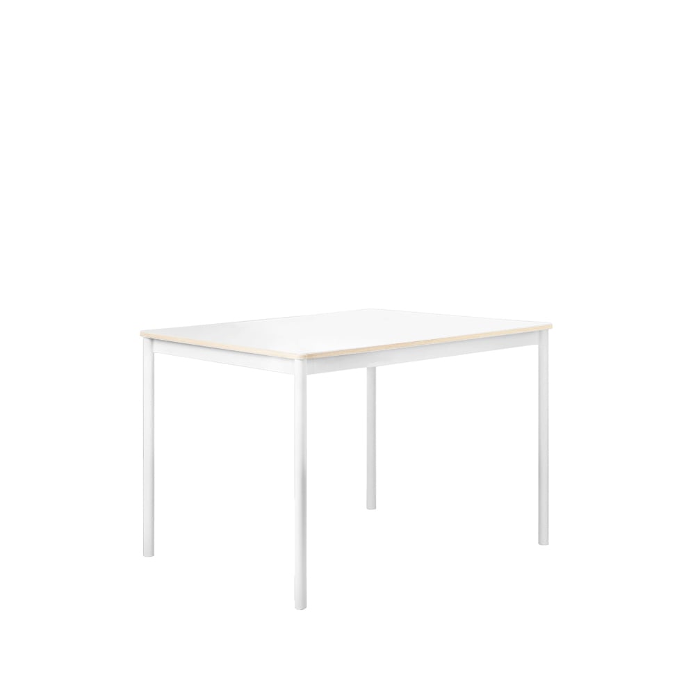 Muuto Base matbord white, plywoodkant, 140x80cm