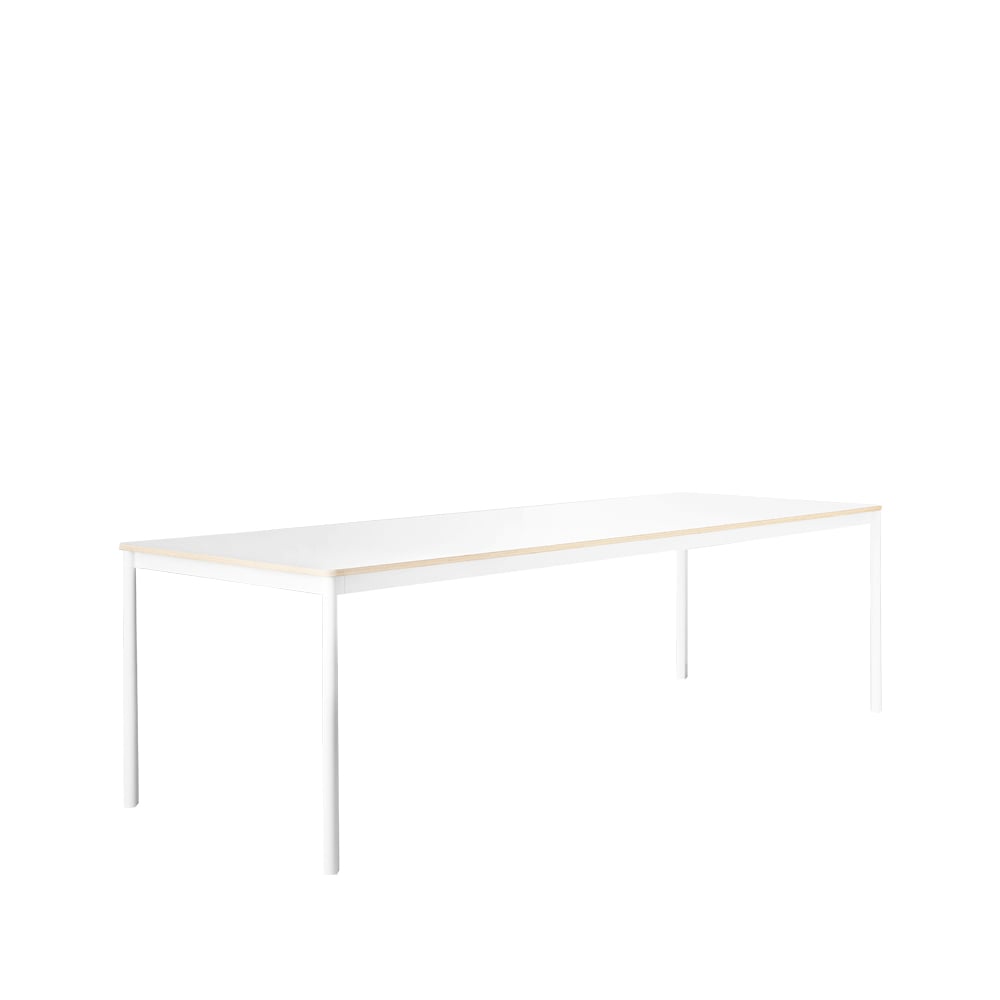 Muuto Base Esstisch White, plywoodkant, 250 x 90cm