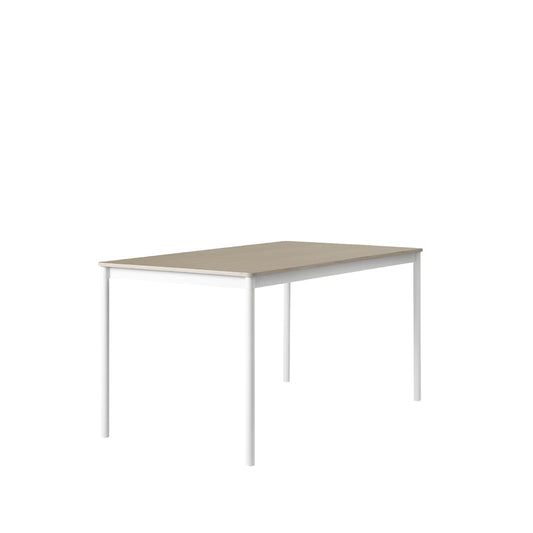 Muuto Base Esstisch Oak, Weißes Gestell, plywoodkant, 140 x 80cm