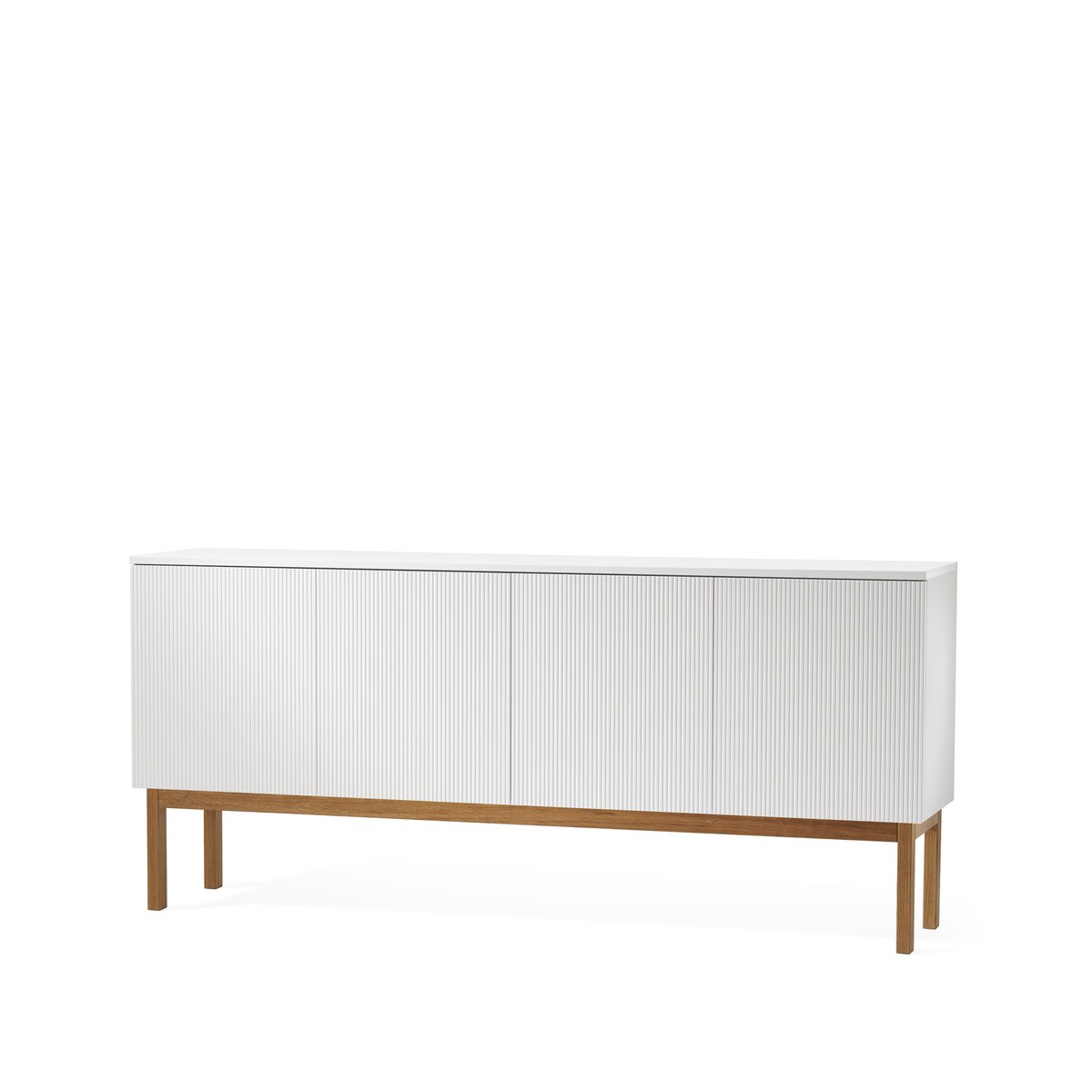 A2 Beam Sideboard Weiß lackiert, Gestell Eiche geölt