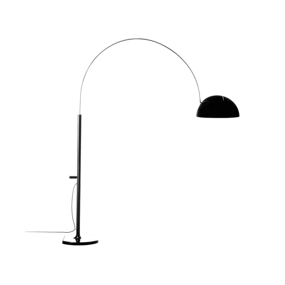 Oluce Coupé 3320 golvlampa black, kromstativ