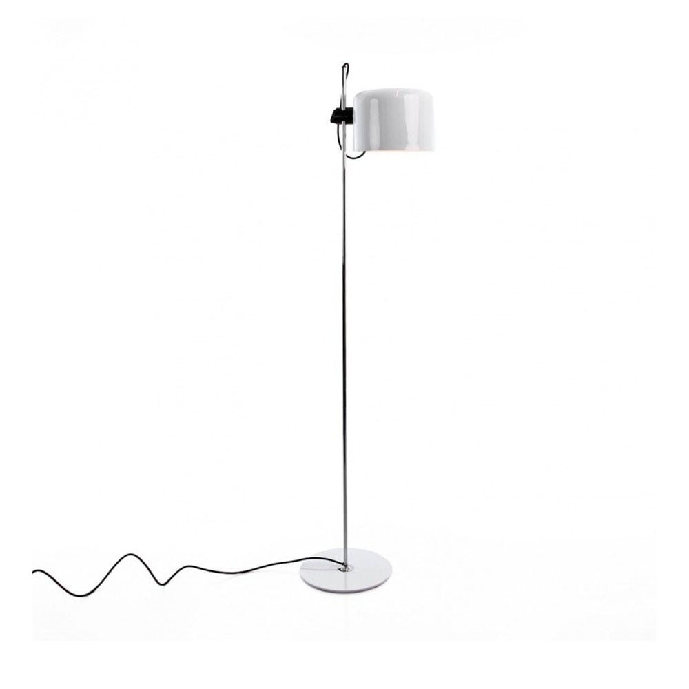 Oluce Coupé 3321 golvlampa white, kromstativ