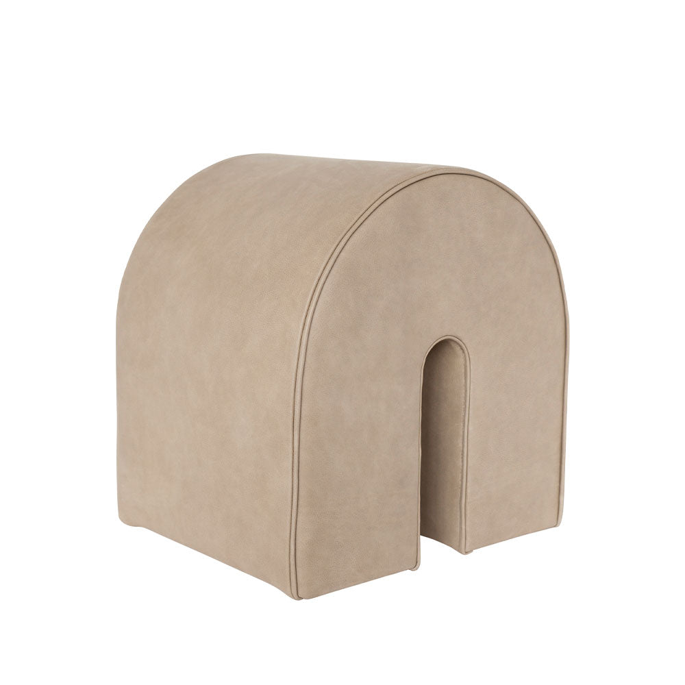 Kristina Dam Studio Curved Pouf Leder light brown