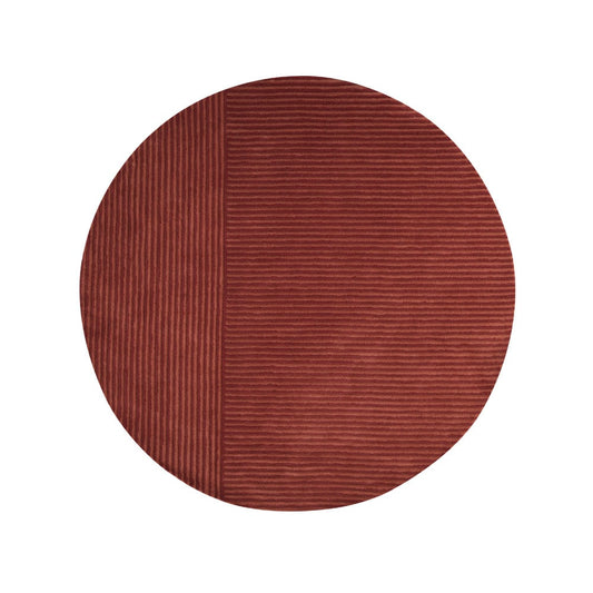 Kateha Dunes Straight Teppich rund Dusty red, 220cm