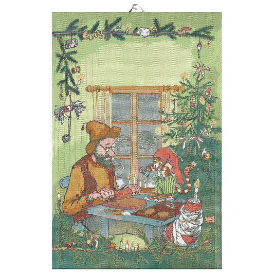 Ekelund Linneväveri Pettson & Findus kitchen towel Christmas decoration